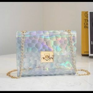 Worn once - great condition - Holographic Clutch